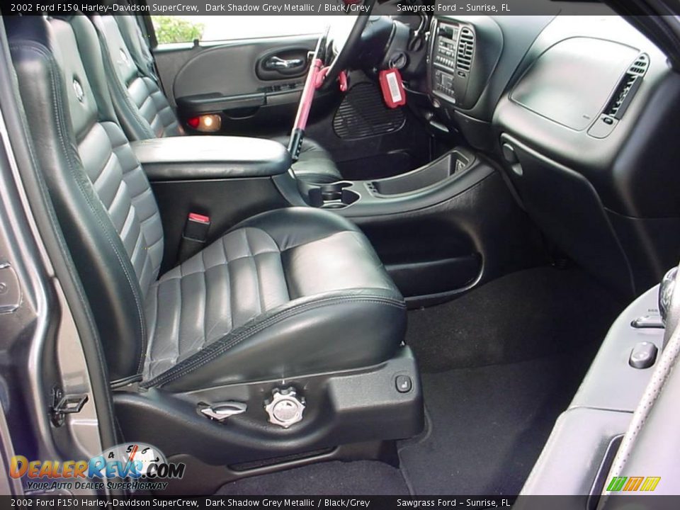 2002 Ford F150 Harley-Davidson SuperCrew Dark Shadow Grey Metallic / Black/Grey Photo #12