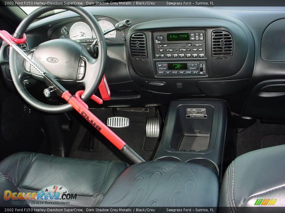 2002 Ford F150 Harley-Davidson SuperCrew Dark Shadow Grey Metallic / Black/Grey Photo #15