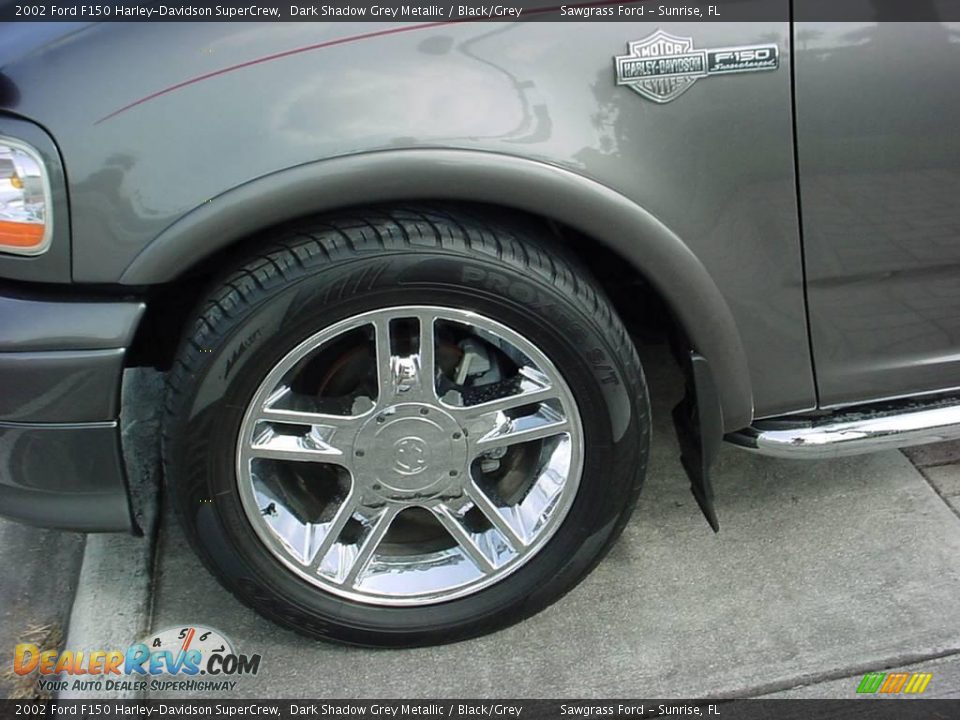 2002 Ford F150 Harley-Davidson SuperCrew Dark Shadow Grey Metallic / Black/Grey Photo #17