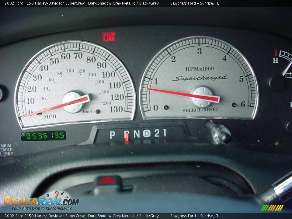 2002 Ford F150 Harley-Davidson SuperCrew Dark Shadow Grey Metallic / Black/Grey Photo #19