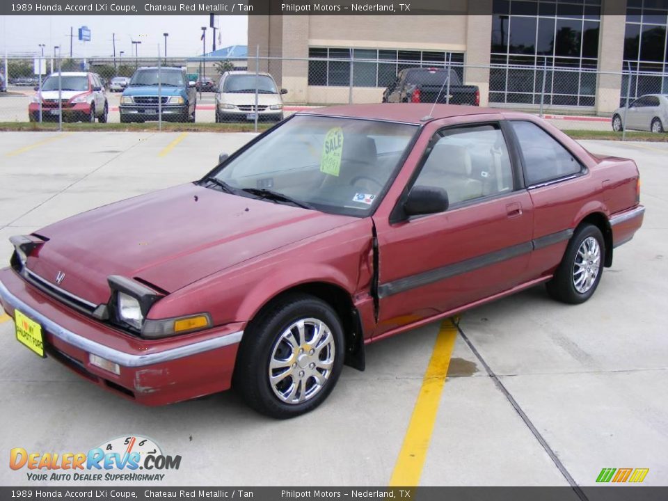 Red 1989 honda accord coupe #7