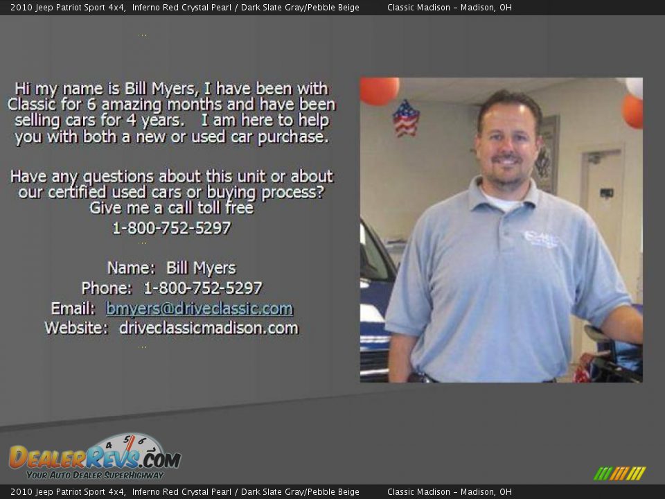 2010 Jeep Patriot Sport 4x4 Inferno Red Crystal Pearl / Dark Slate Gray/Pebble Beige Photo #11