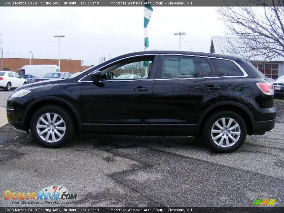 2008 Mazda CX-9 Touring AWD Brilliant Black / Sand Photo #2