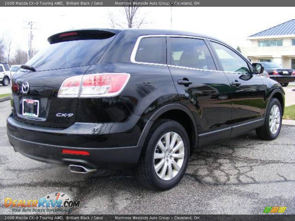 2008 Mazda CX-9 Touring AWD Brilliant Black / Sand Photo #5