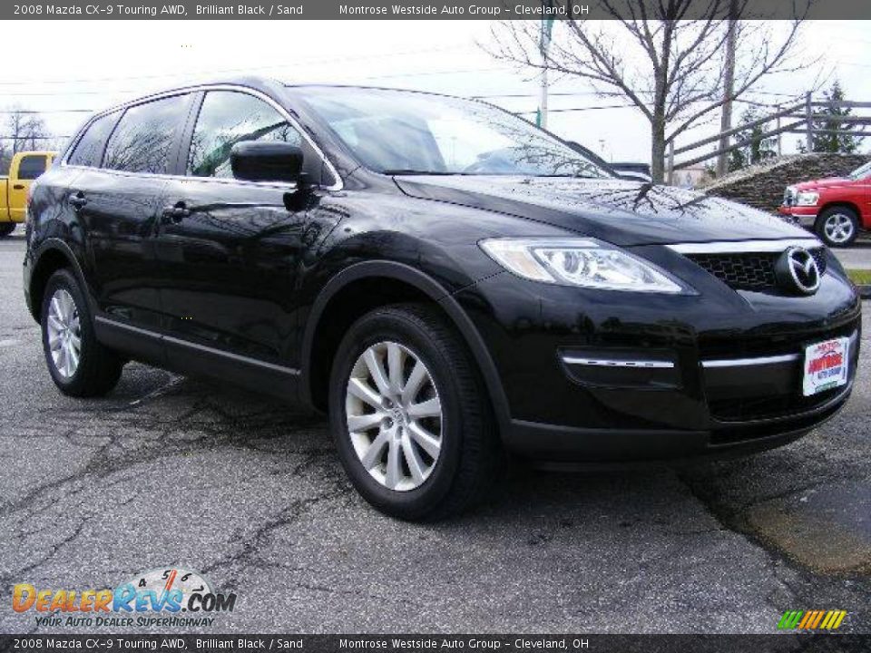 2008 Mazda CX-9 Touring AWD Brilliant Black / Sand Photo #7