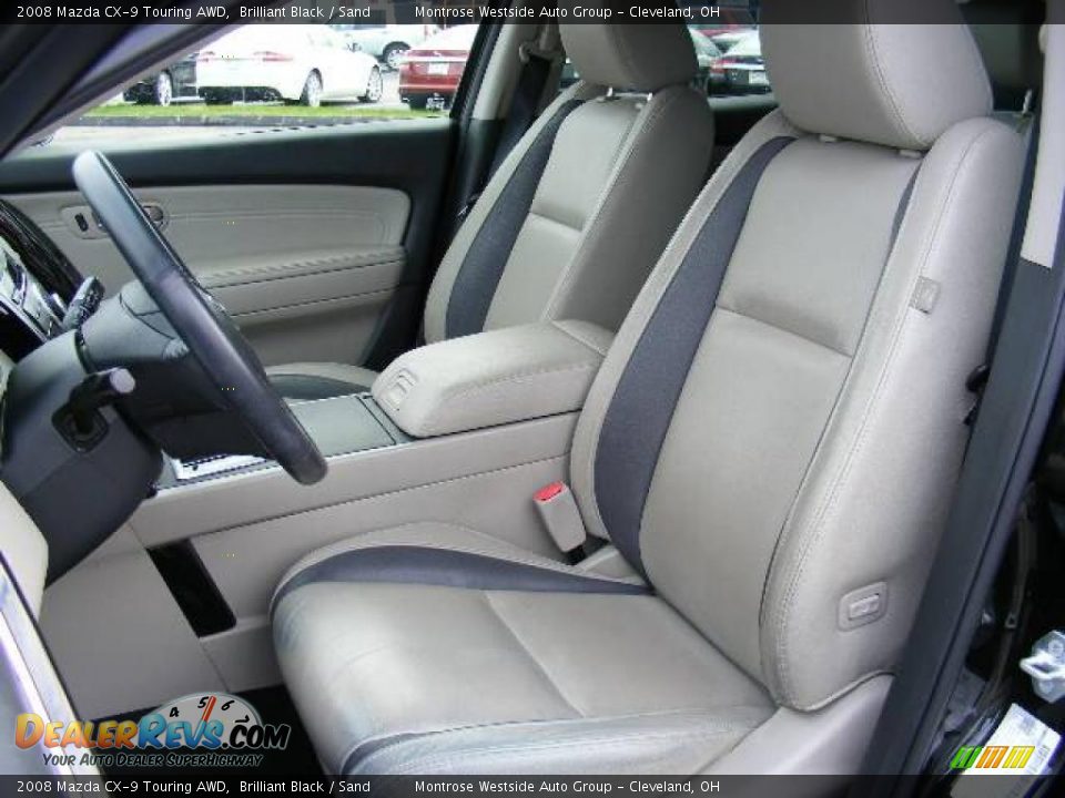 2008 Mazda CX-9 Touring AWD Brilliant Black / Sand Photo #9