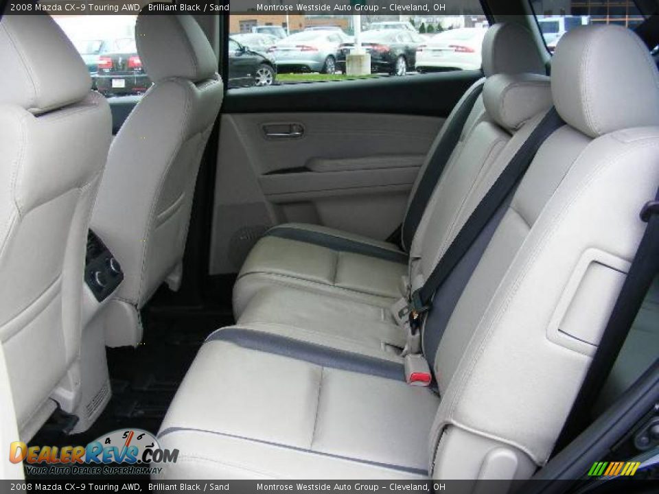 2008 Mazda CX-9 Touring AWD Brilliant Black / Sand Photo #11