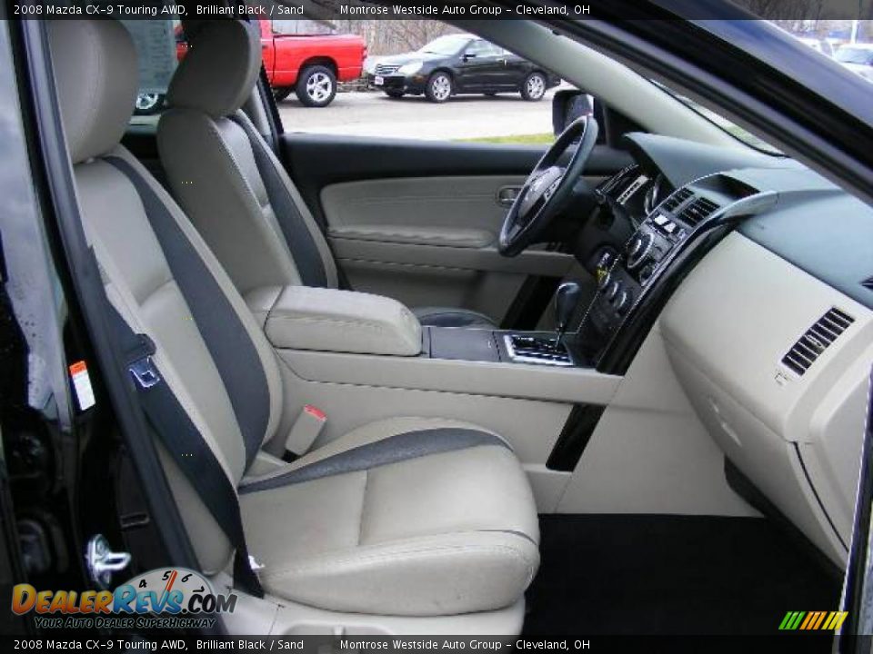 2008 Mazda CX-9 Touring AWD Brilliant Black / Sand Photo #15