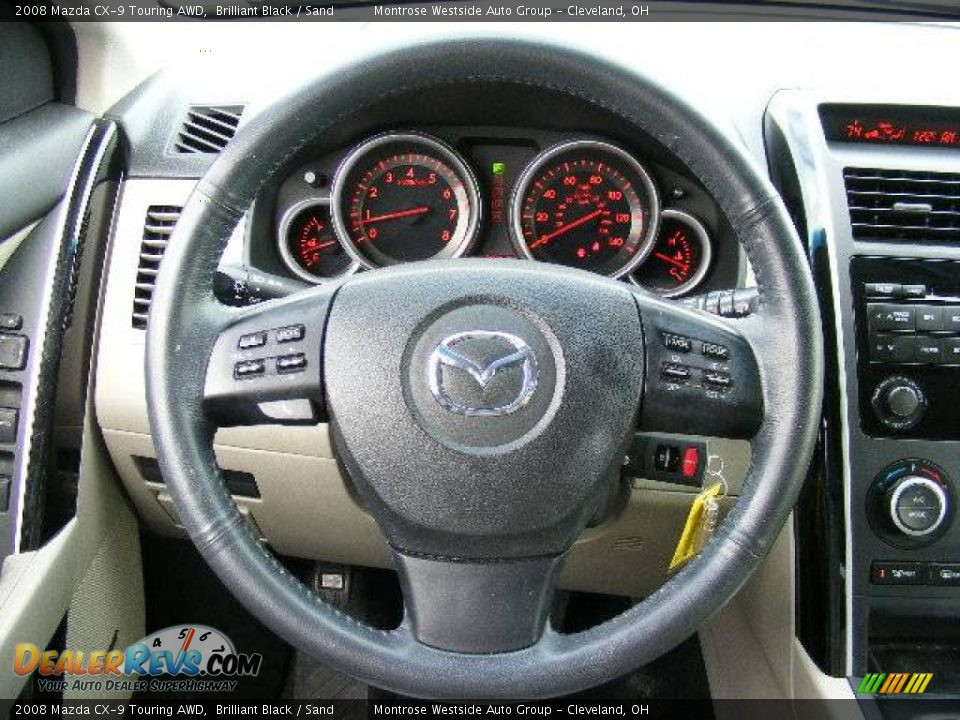 2008 Mazda CX-9 Touring AWD Brilliant Black / Sand Photo #18