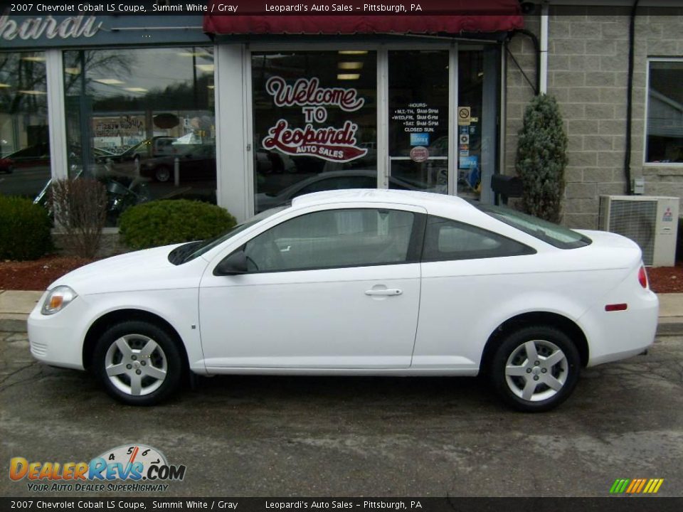 2007 Chevrolet Cobalt LS Coupe Summit White / Gray Photo #2