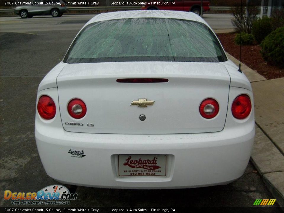 2007 Chevrolet Cobalt LS Coupe Summit White / Gray Photo #4