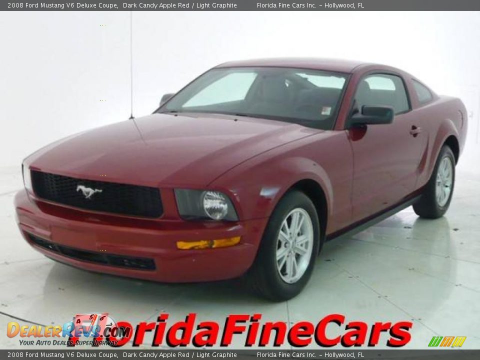 2008 Ford Mustang V6 Deluxe Coupe Dark Candy Apple Red / Light Graphite Photo #1