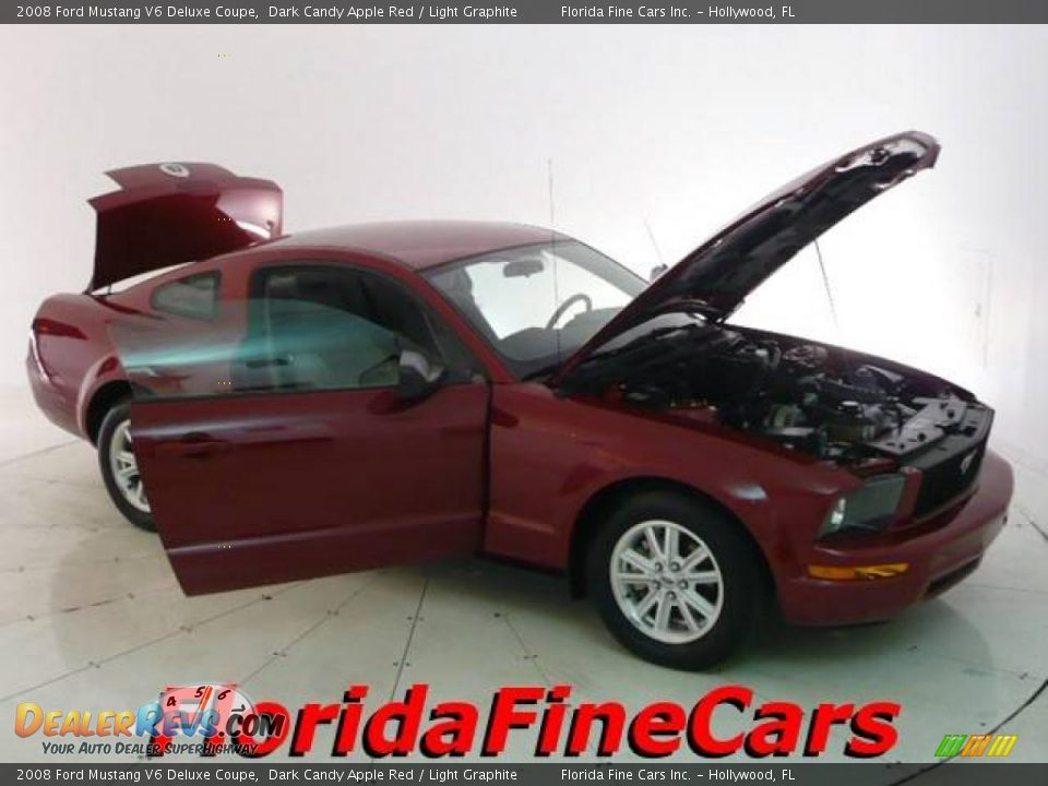 2008 Ford Mustang V6 Deluxe Coupe Dark Candy Apple Red / Light Graphite Photo #7