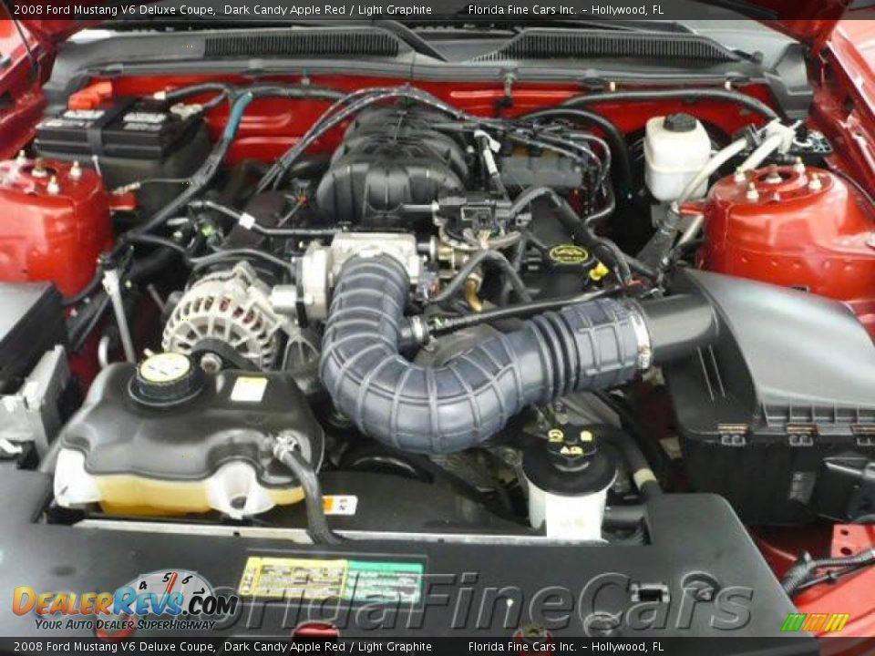 2008 Ford Mustang V6 Deluxe Coupe Dark Candy Apple Red / Light Graphite Photo #9