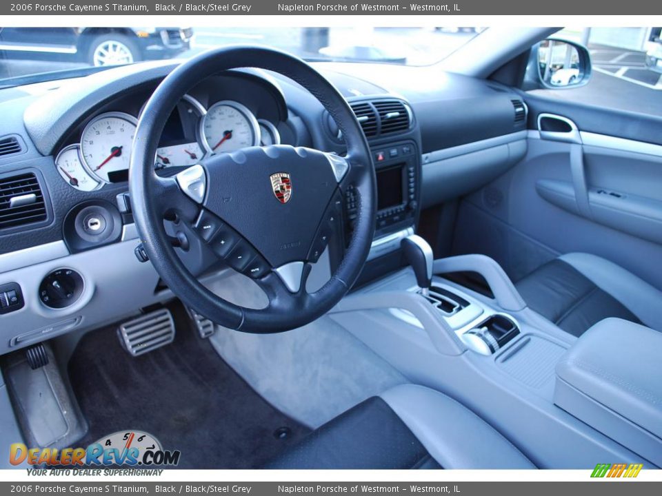 2006 Porsche Cayenne S Titanium Black / Black/Steel Grey Photo #9