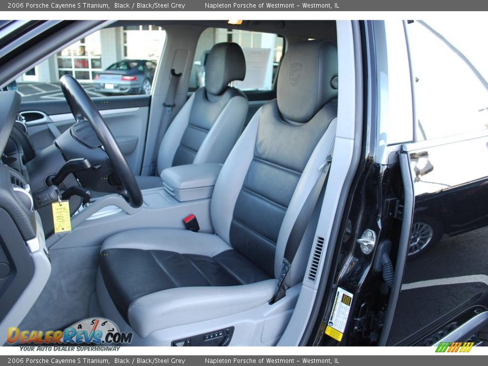 2006 Porsche Cayenne S Titanium Black / Black/Steel Grey Photo #12