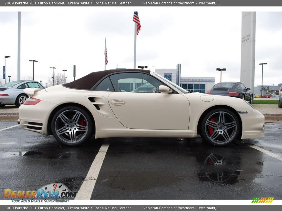 2009 Porsche 911 Turbo Cabriolet Cream White / Cocoa Natural Leather Photo #4