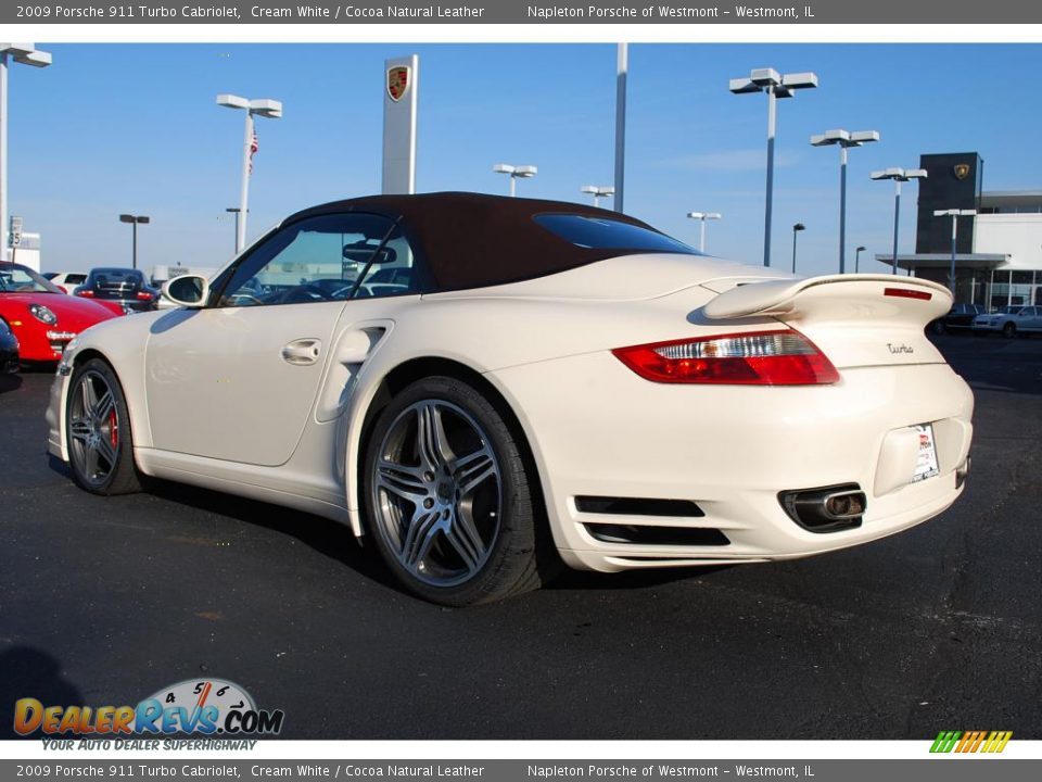 2009 Porsche 911 Turbo Cabriolet Cream White / Cocoa Natural Leather Photo #7