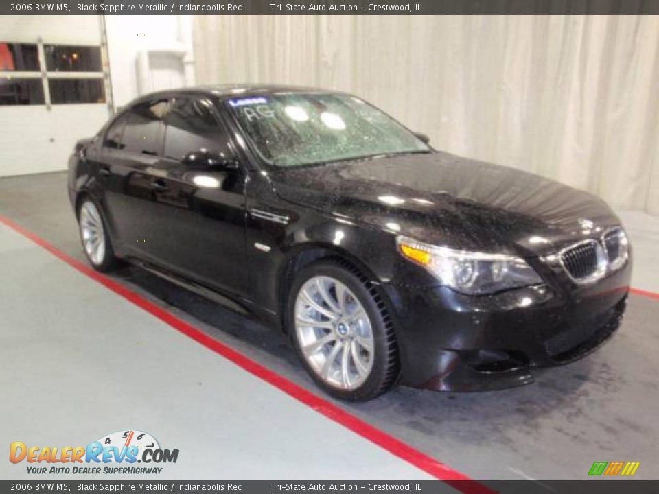 2006 BMW M5 Black Sapphire Metallic / Indianapolis Red Photo #1