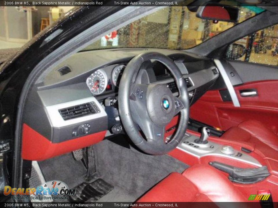 2006 BMW M5 Black Sapphire Metallic / Indianapolis Red Photo #3