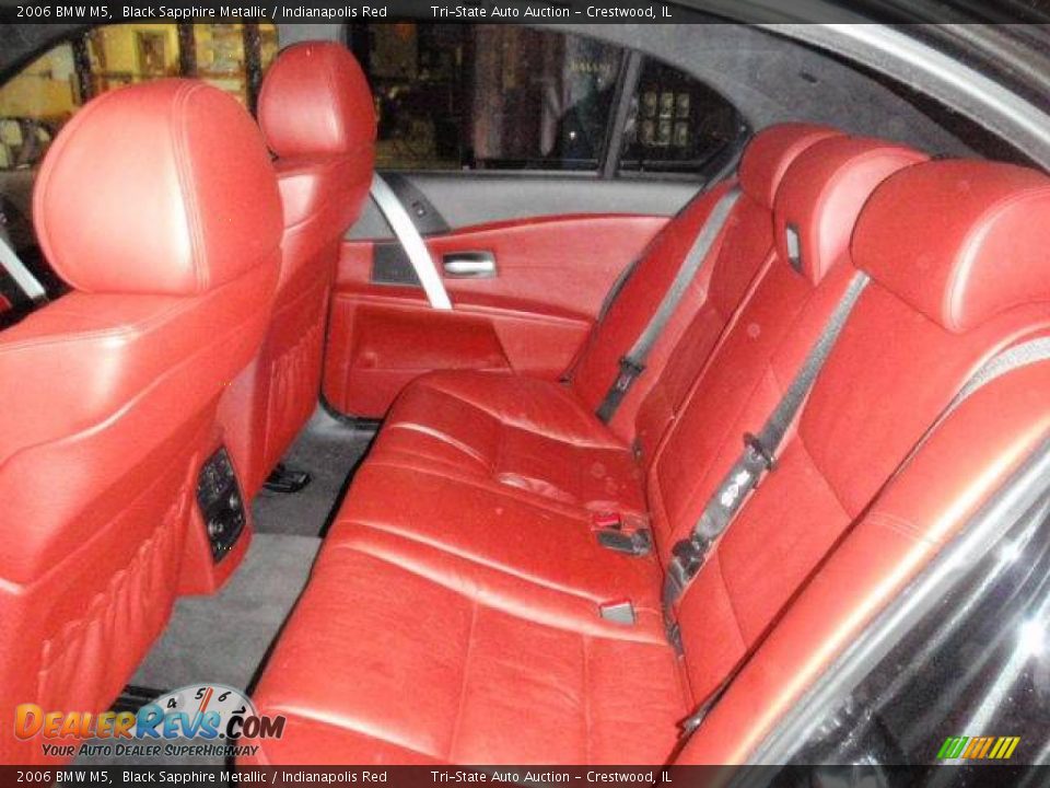 2006 BMW M5 Black Sapphire Metallic / Indianapolis Red Photo #6