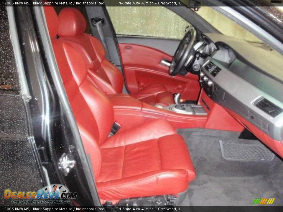 2006 BMW M5 Black Sapphire Metallic / Indianapolis Red Photo #11