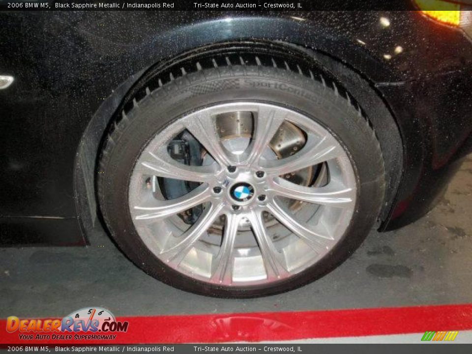 2006 BMW M5 Black Sapphire Metallic / Indianapolis Red Photo #12