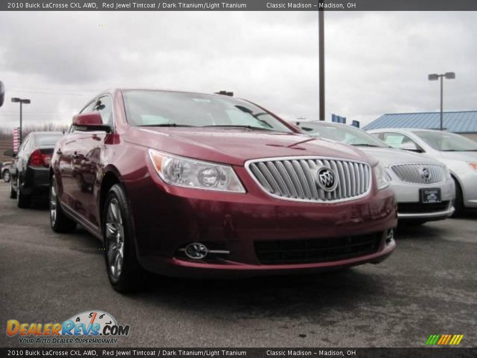 2010 Buick LaCrosse CXL AWD Red Jewel Tintcoat / Dark Titanium/Light Titanium Photo #3