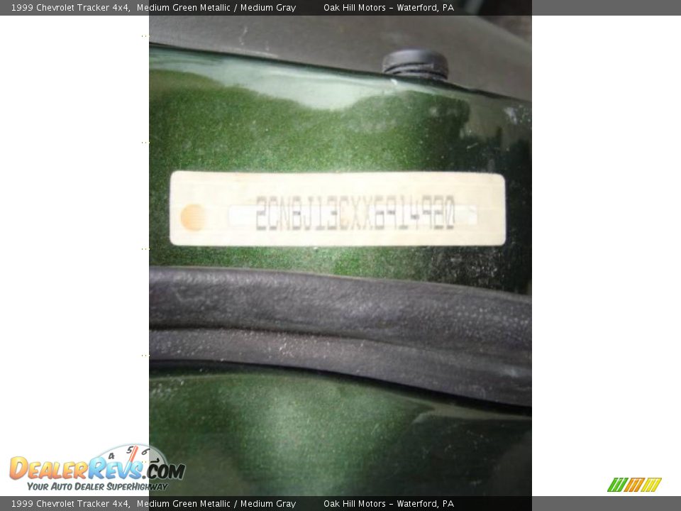 1999 Chevrolet Tracker 4x4 Medium Green Metallic / Medium Gray Photo #14