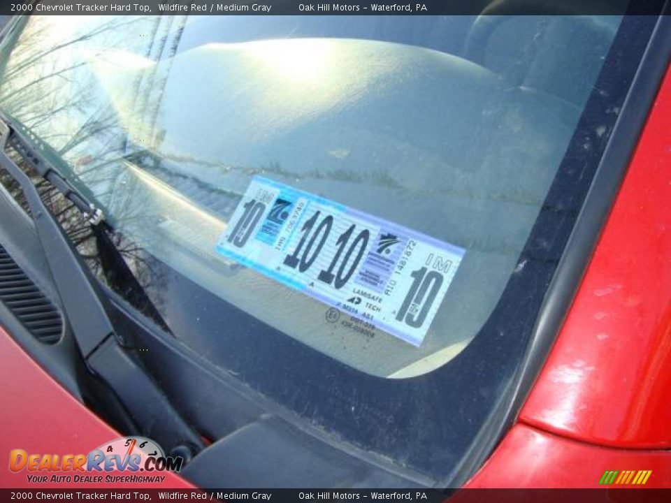 2000 Chevrolet Tracker Hard Top Wildfire Red / Medium Gray Photo #20