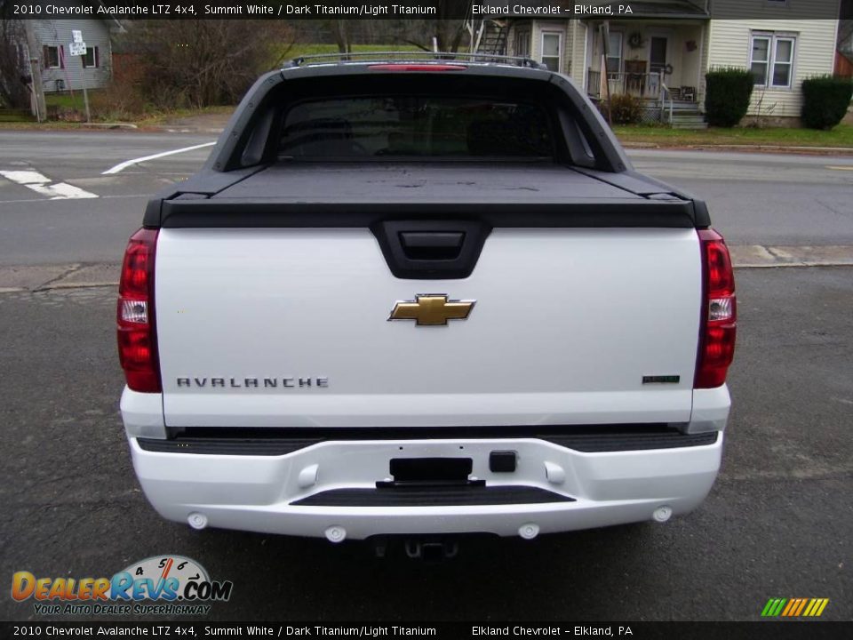 2010 Chevrolet Avalanche LTZ 4x4 Summit White / Dark Titanium/Light Titanium Photo #4