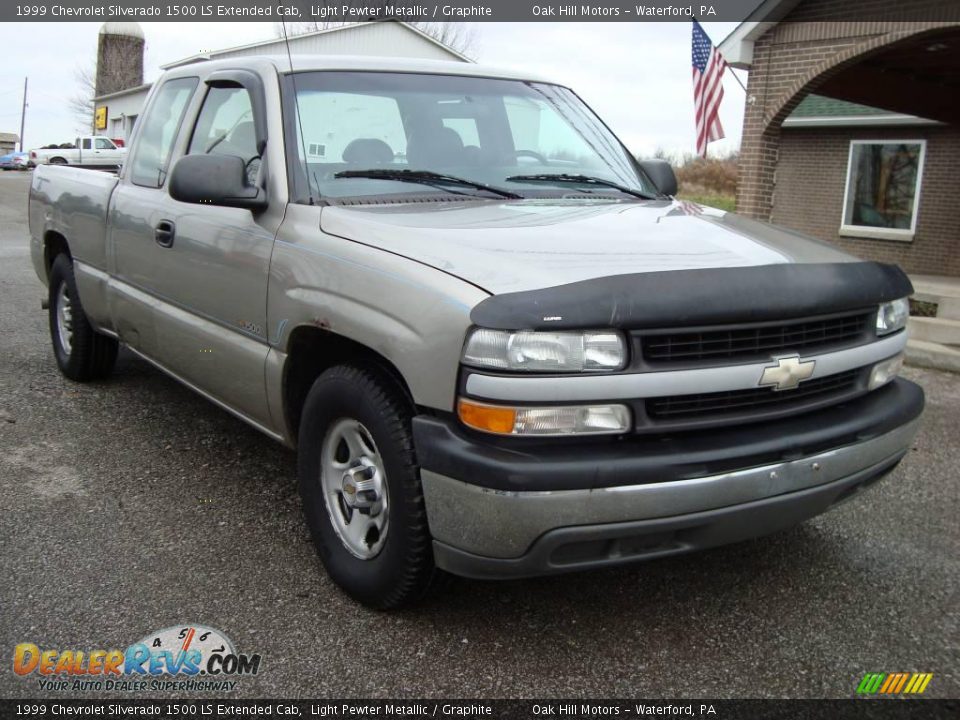 1999 Chevrolet Silverado 1500 LS Extended Cab Light Pewter Metallic / Graphite Photo #2