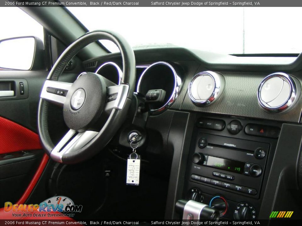 2006 Ford Mustang GT Premium Convertible Black / Red/Dark Charcoal Photo #17