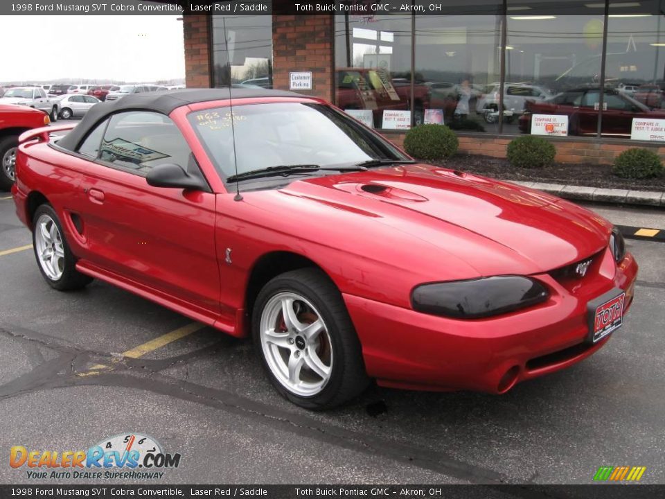 1998 Ford Mustang SVT Cobra Convertible Laser Red / Saddle Photo #1