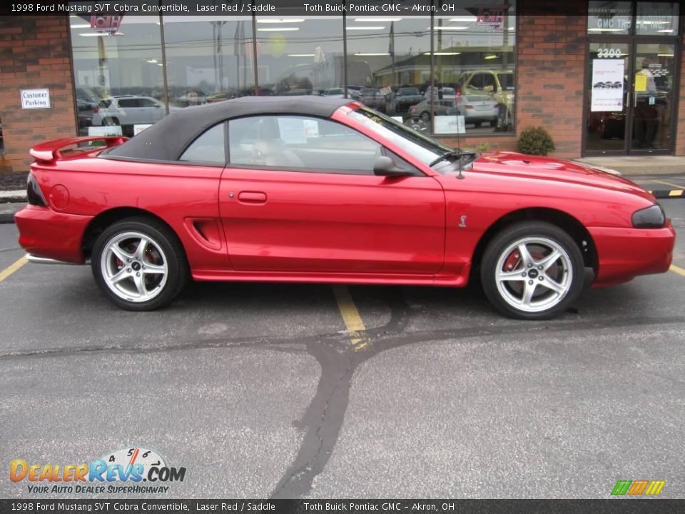 1998 Ford Mustang SVT Cobra Convertible Laser Red / Saddle Photo #2