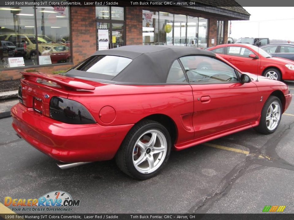 1998 Ford Mustang SVT Cobra Convertible Laser Red / Saddle Photo #3