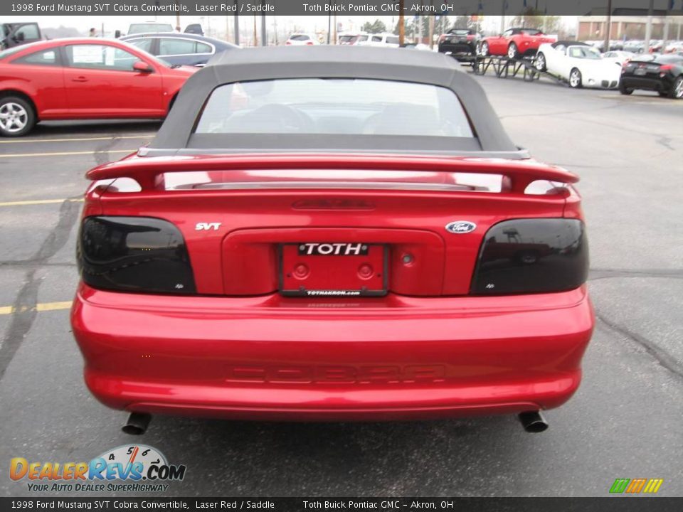 1998 Ford Mustang SVT Cobra Convertible Laser Red / Saddle Photo #4