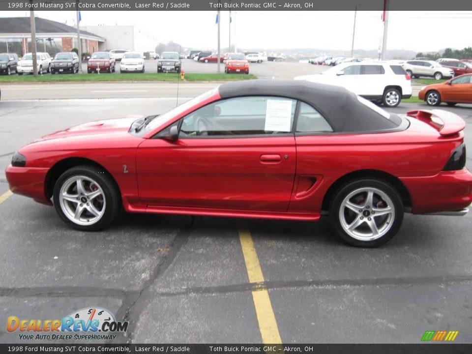 1998 Ford Mustang SVT Cobra Convertible Laser Red / Saddle Photo #6
