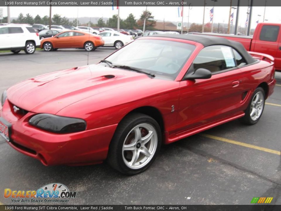 1998 Ford Mustang SVT Cobra Convertible Laser Red / Saddle Photo #7