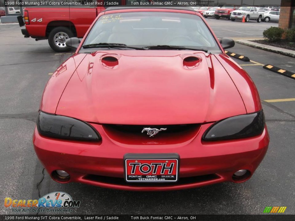 1998 Ford Mustang SVT Cobra Convertible Laser Red / Saddle Photo #8