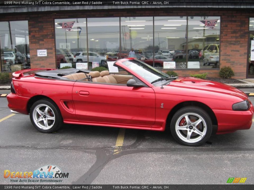 1998 Ford Mustang SVT Cobra Convertible Laser Red / Saddle Photo #9