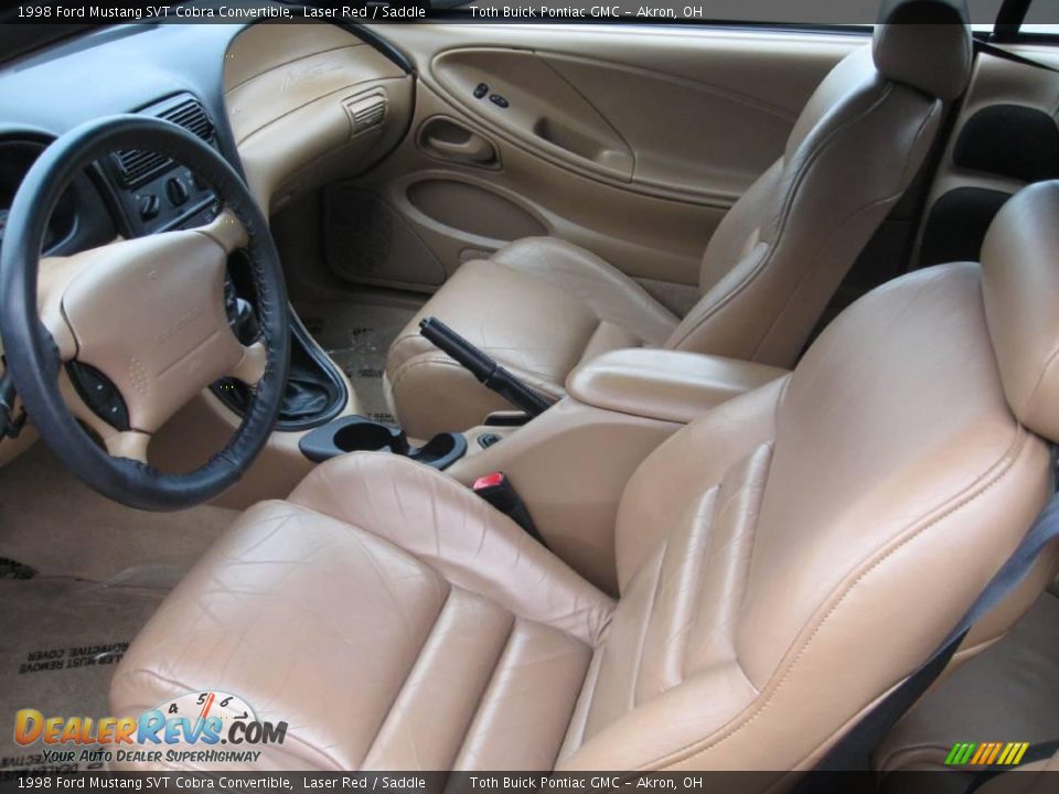 1998 Ford Mustang SVT Cobra Convertible Laser Red / Saddle Photo #10