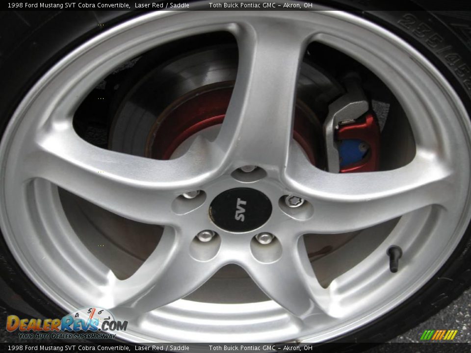 1998 Ford Mustang SVT Cobra Convertible Laser Red / Saddle Photo #13