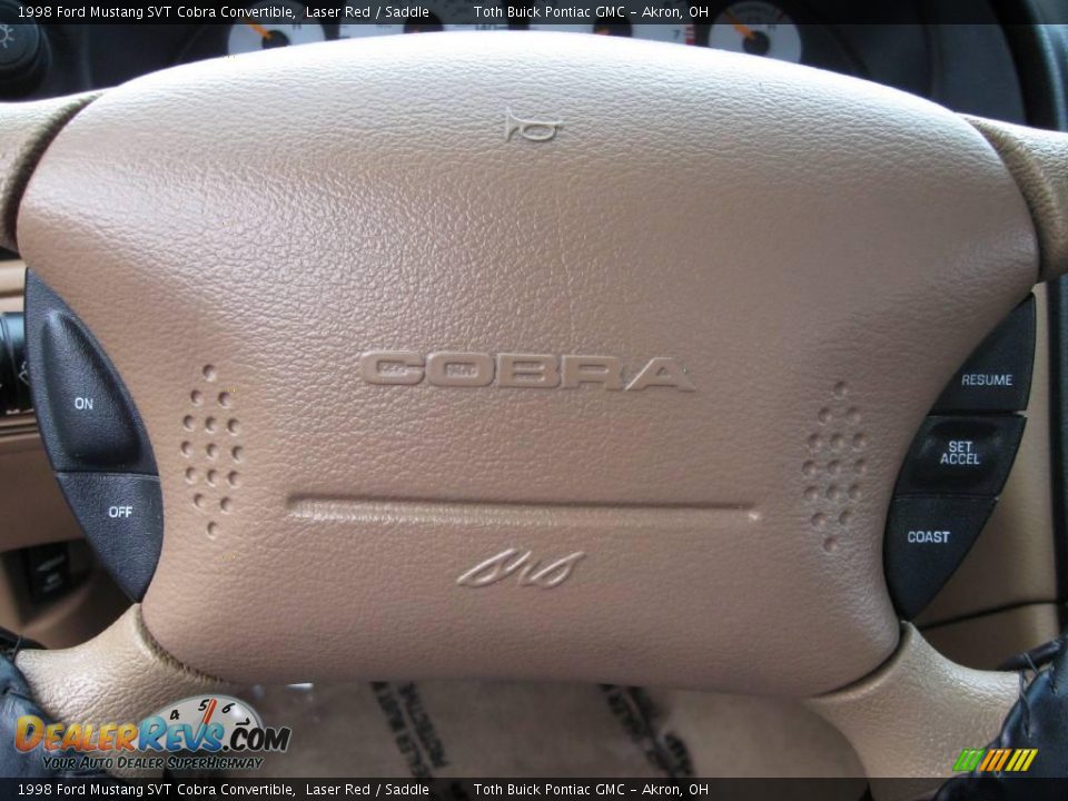 1998 Ford Mustang SVT Cobra Convertible Laser Red / Saddle Photo #15