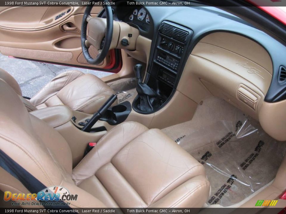 1998 Ford Mustang SVT Cobra Convertible Laser Red / Saddle Photo #18