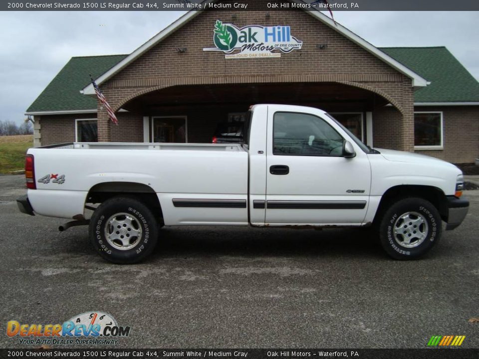 2000 Chevrolet Silverado 1500 LS Regular Cab 4x4 Summit White / Medium Gray Photo #1