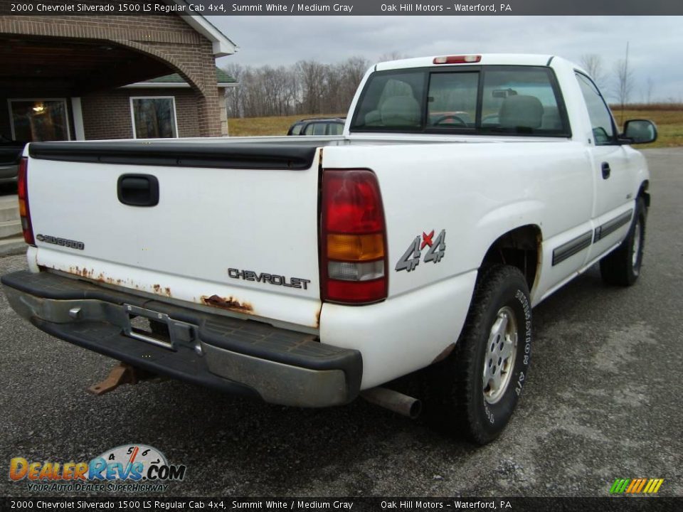 2000 Chevrolet Silverado 1500 LS Regular Cab 4x4 Summit White / Medium Gray Photo #3
