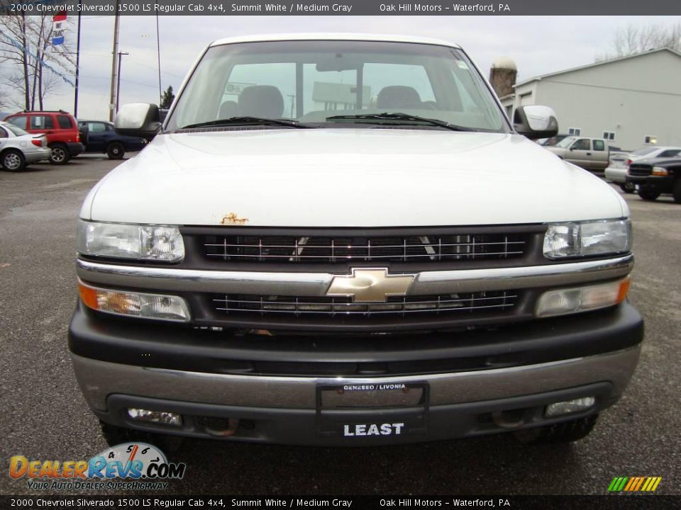 2000 Chevrolet Silverado 1500 LS Regular Cab 4x4 Summit White / Medium Gray Photo #4