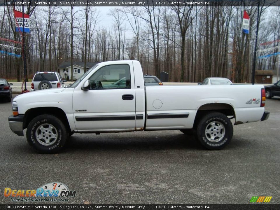 2000 Chevrolet Silverado 1500 LS Regular Cab 4x4 Summit White / Medium Gray Photo #6