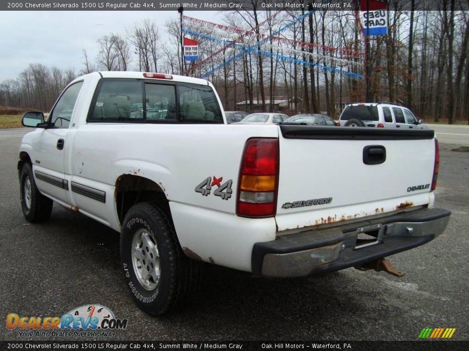 2000 Chevrolet Silverado 1500 LS Regular Cab 4x4 Summit White / Medium Gray Photo #8